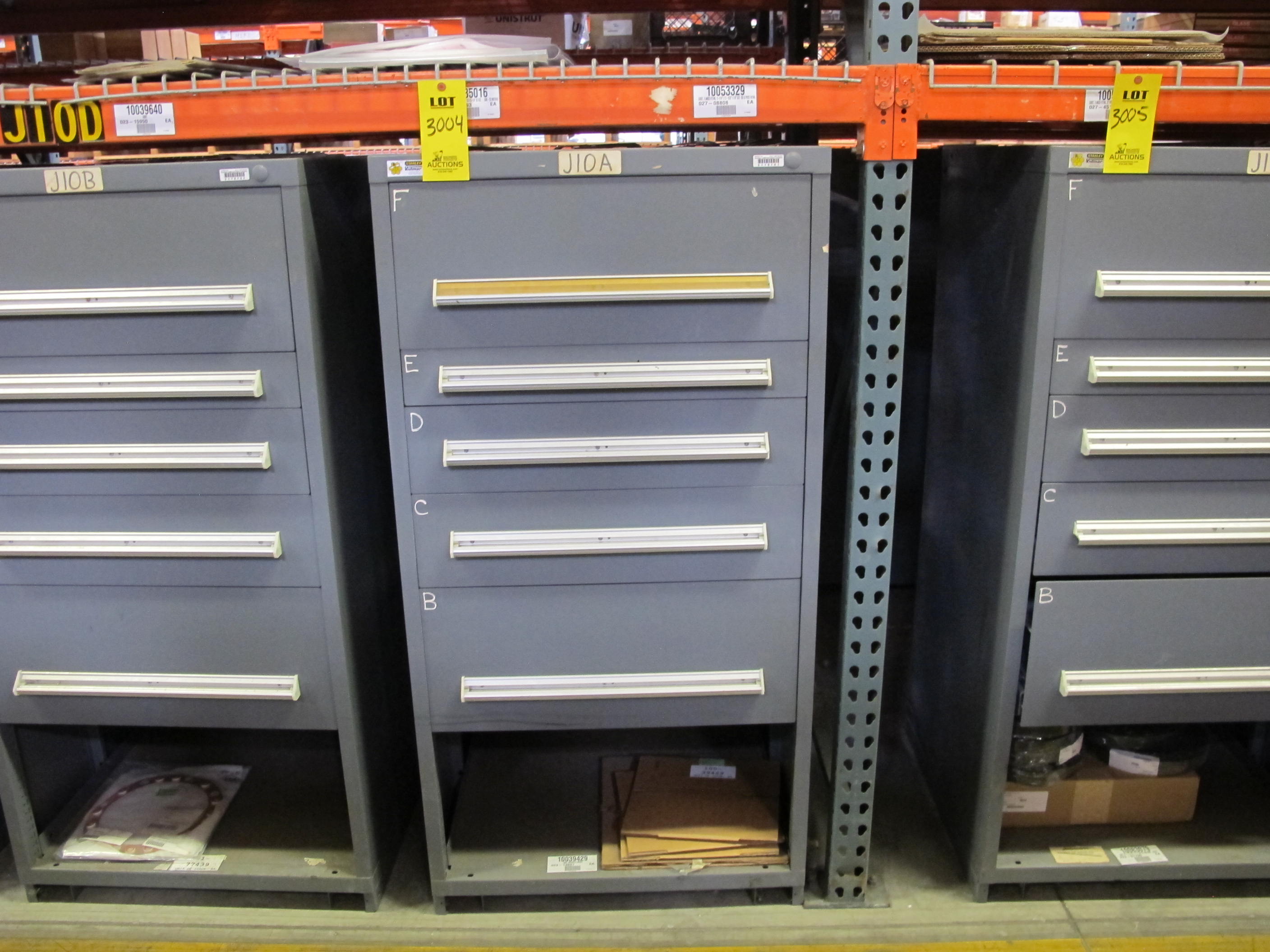 STANLEY VIDMAR HEAVY DUTY 5-DRAWER PARTS CABINET W/ CONTENTS (W-50) LOADING & HANDLING FEE $25-